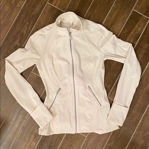 Lululemon Athletica Fitted Zip Up Jacket (white)